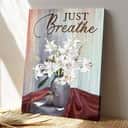 Christian Jesus Lilies Vase Bible Verse Canvas Print