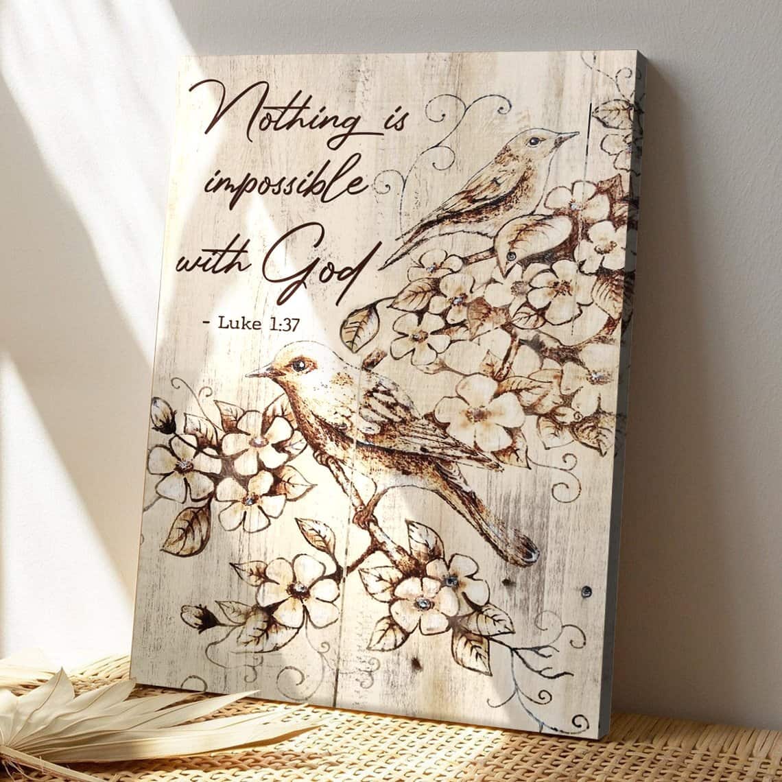 Christian Jesus Nothing Is Impossible With Him Bible Verse Canvas Print Christian Jesus Nothing Is Impossible With Him Bible Verse Canvas Print