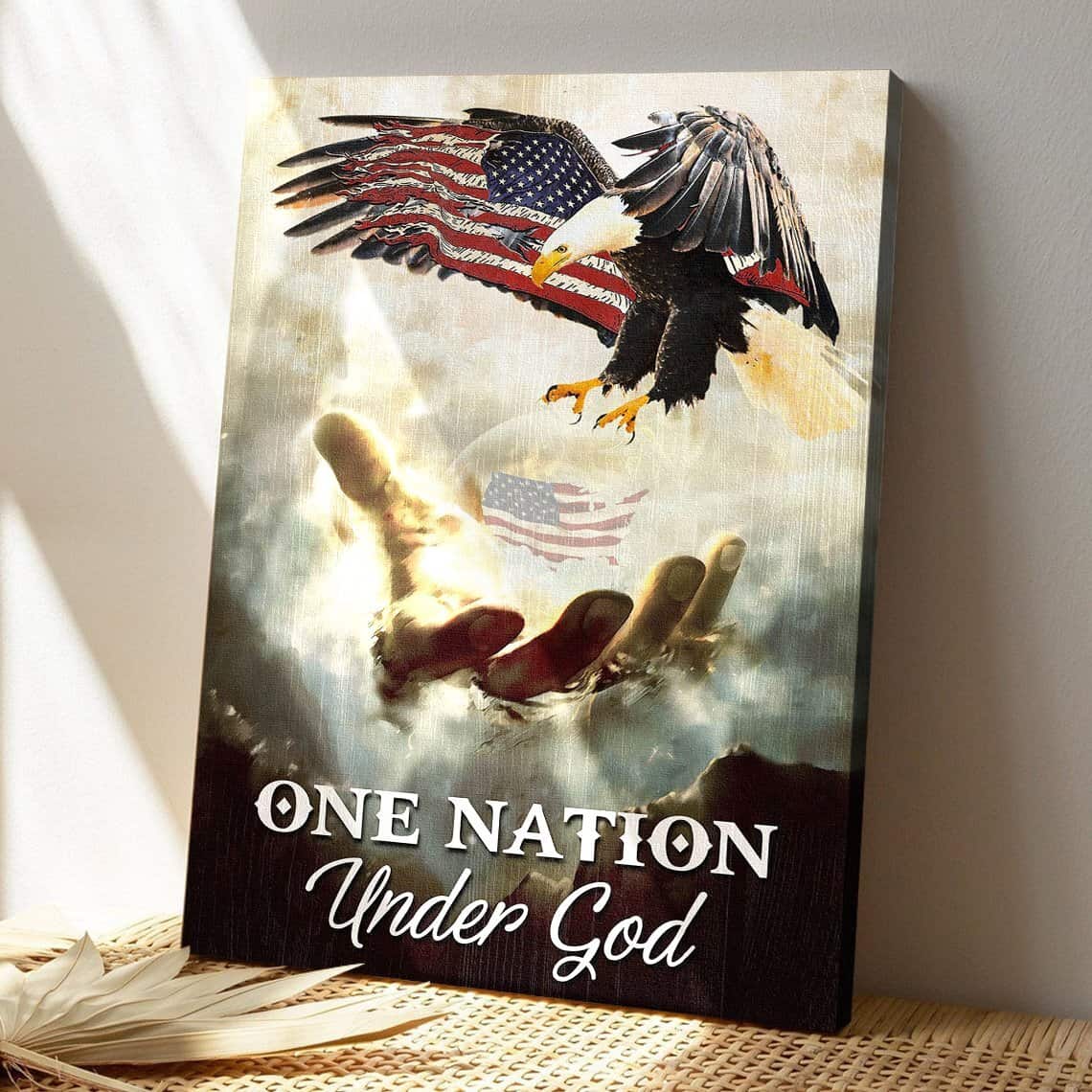 Christian Jesus One Nation Under Amazing God Bible Verse Canvas Print