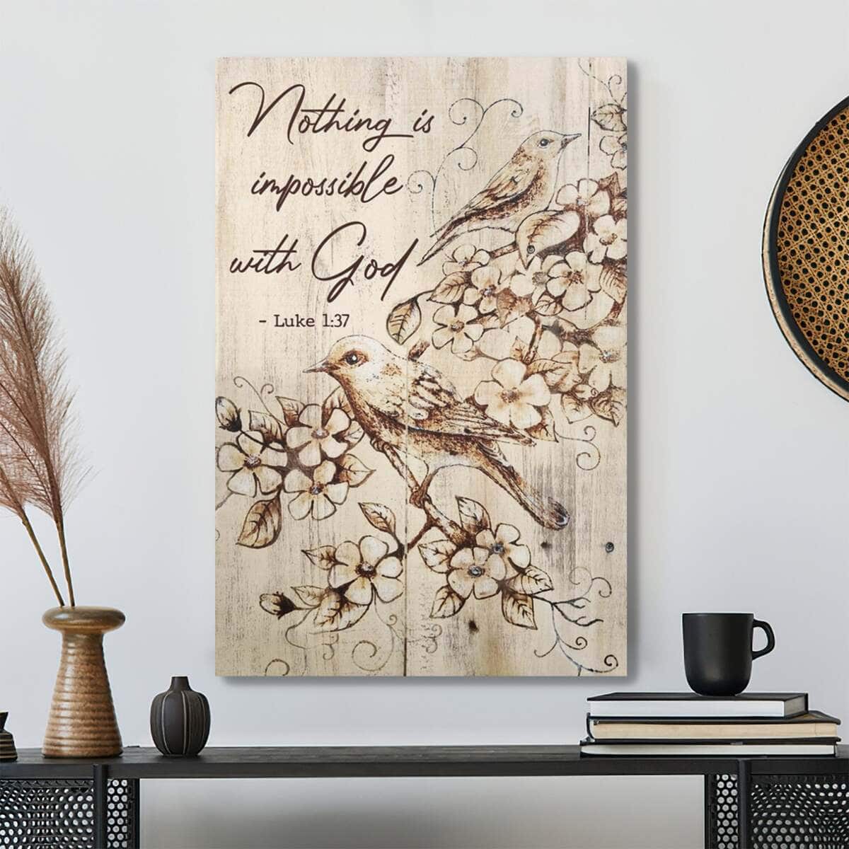 Christian Jesus Nothing Is Impossible With Him Bible Verse Canvas Print Christian Jesus Nothing Is Impossible With Him Bible Verse Canvas Print