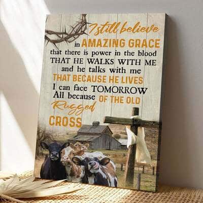 Bible Verse Farmhouse Style I Still Believe In Amazing Grace Art Scripture Canvas Print