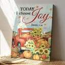 Bible Verse Today I Choose Joy Pumpkin Scripture Canvas Print