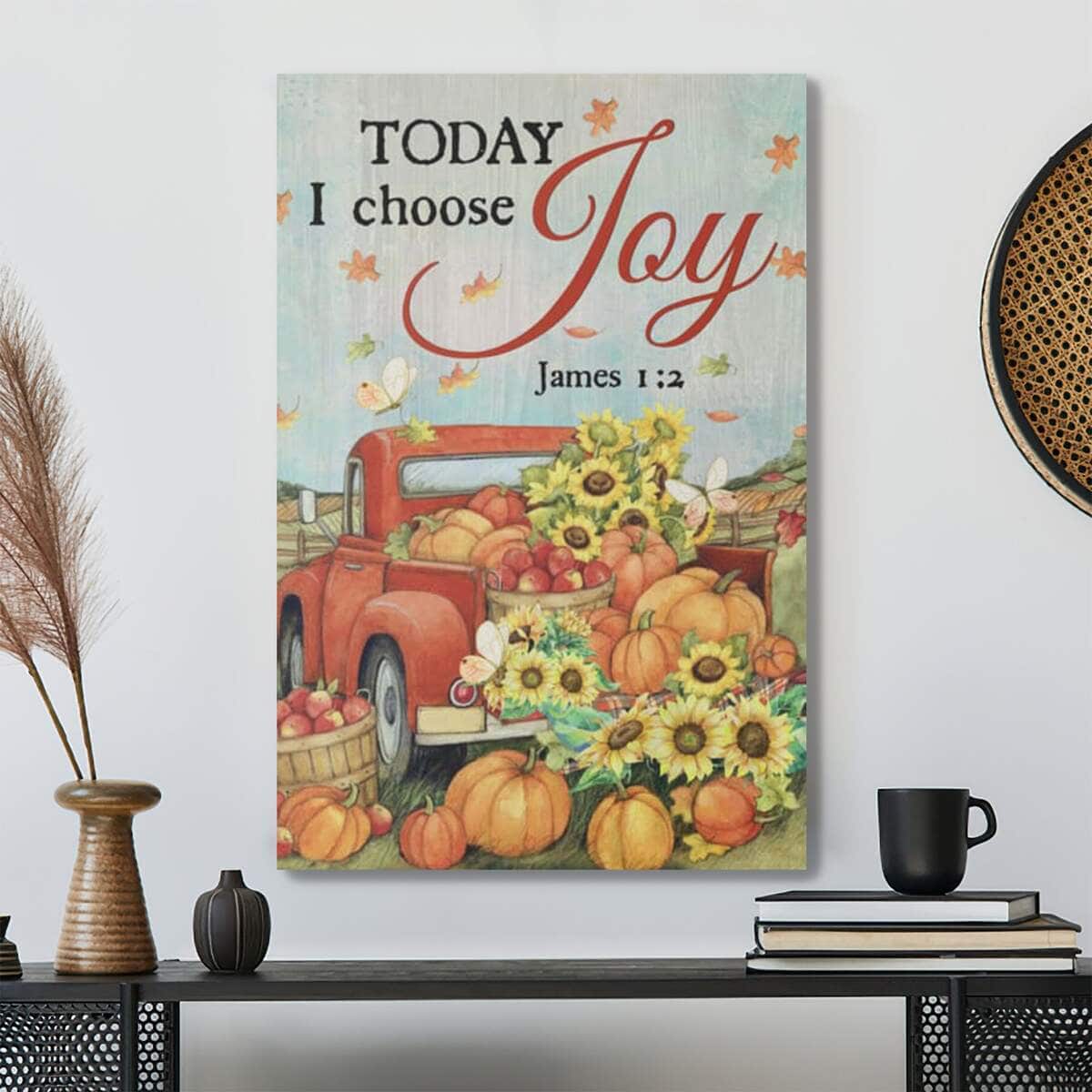 Bible Verse Today I Choose Joy Pumpkin Scripture Canvas Print Bible Verse Today I Choose Joy Pumpkin Scripture Canvas Print