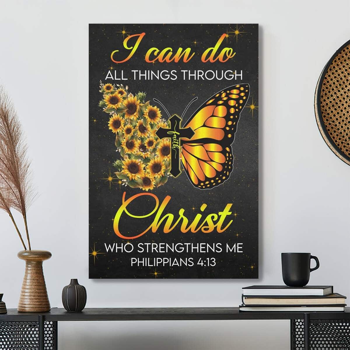 Bible Verse Butterfly Cross Faith I Can Do All Things Through Christ Scripture Canvas Print Bible Verse Butterfly Cross Faith I Can Do All Things Through Christ Scripture Canvas Print