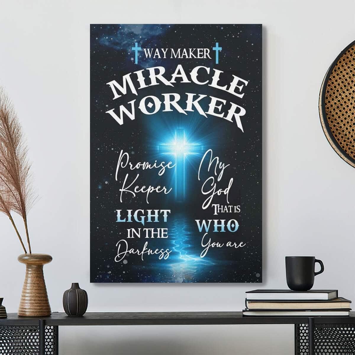 Bible Verse Way Maker Miracle Worker Cross Scripture Poster Print Bible Verse Way Maker Miracle Worker Cross Scripture Poster Print