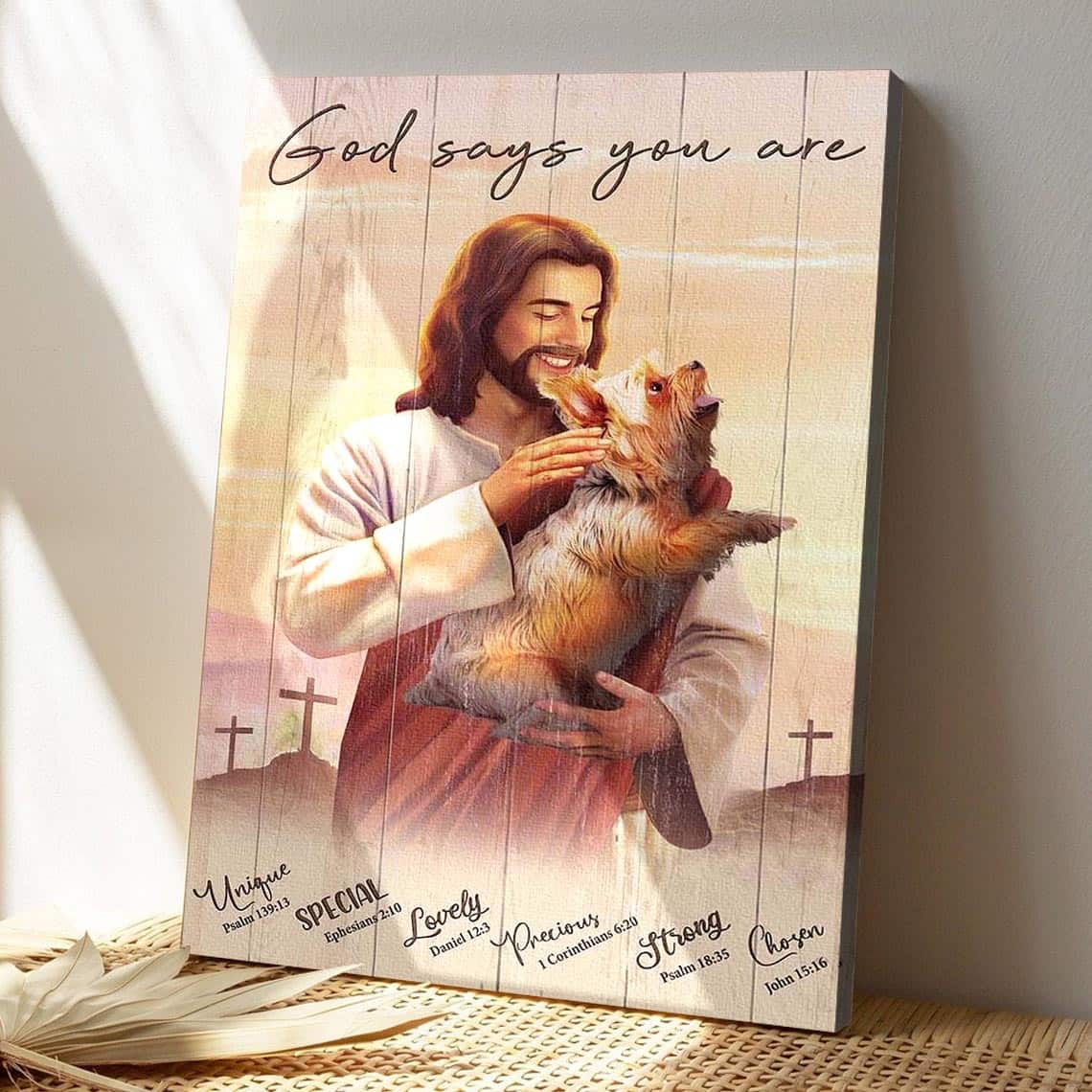 Jesus Hugging Yorkshire God Says You Are Bible Verse Canvas Print Jesus Hugging Yorkshire God Says You Are Bible Verse Canvas Print