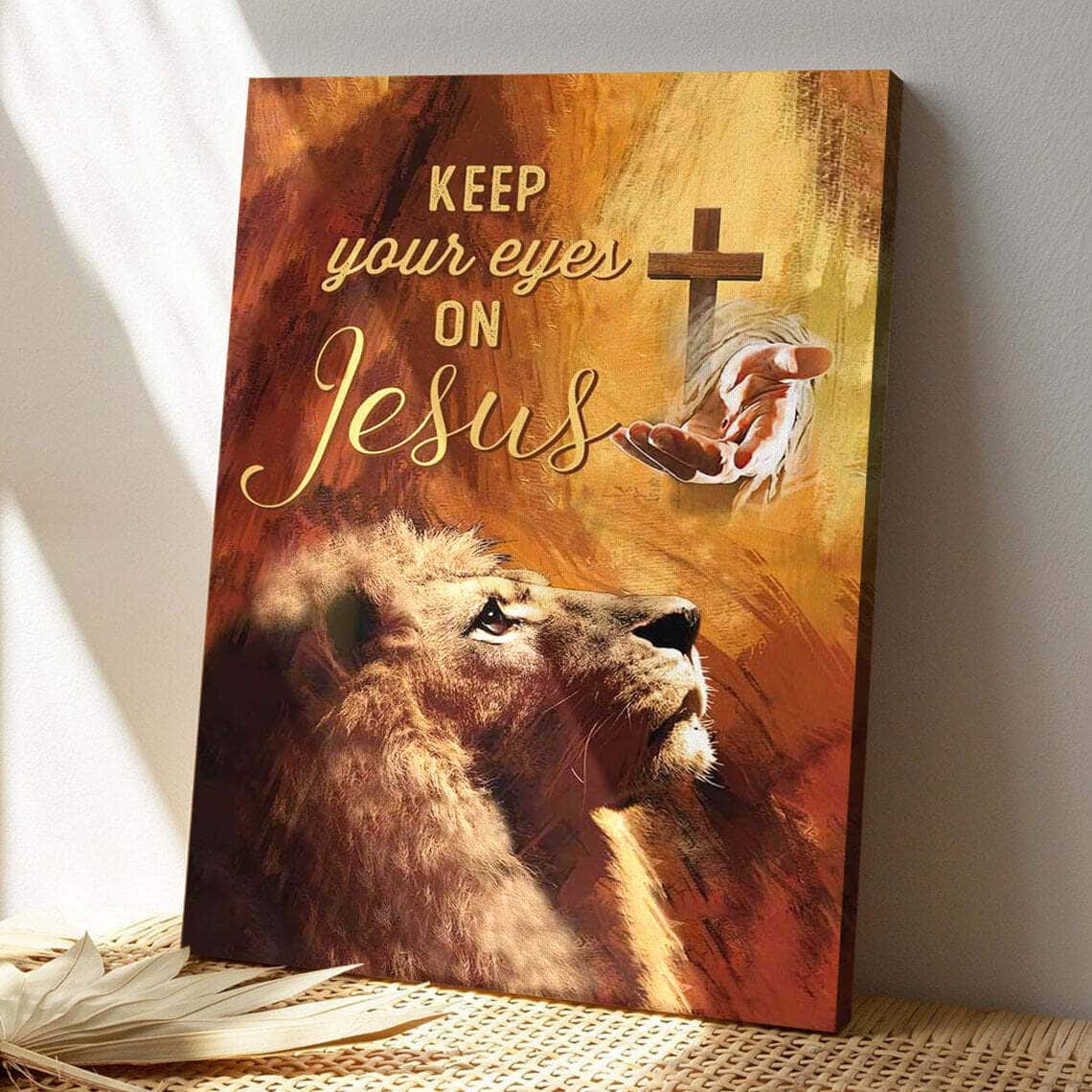 Keep Your Eyes On Jesus Jesus And Cross Bible Verse Scripture Canvas Print