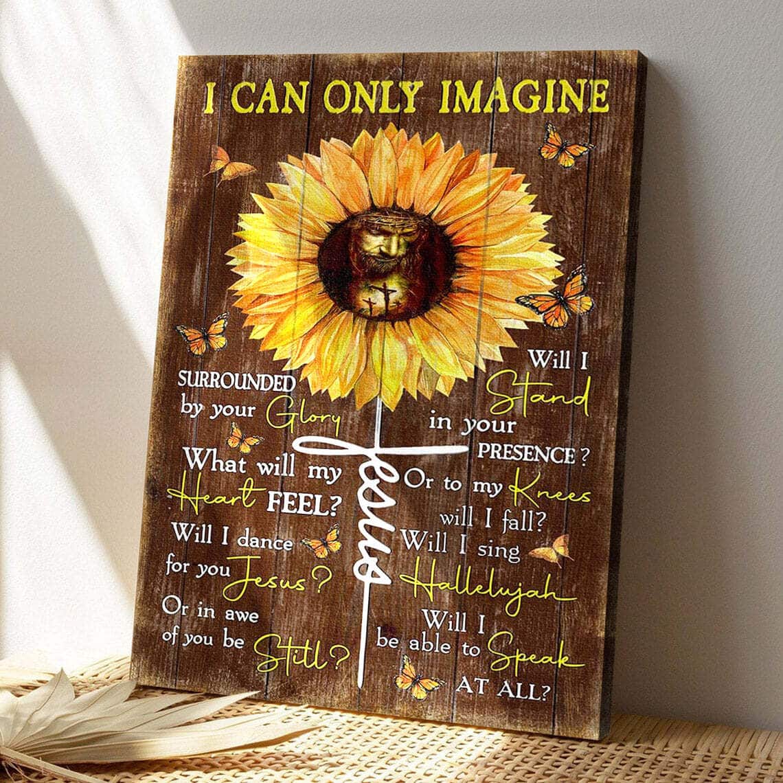 Jesus And Sunflower I Can Only Imagine Bible Verse Scripture Canvas Print