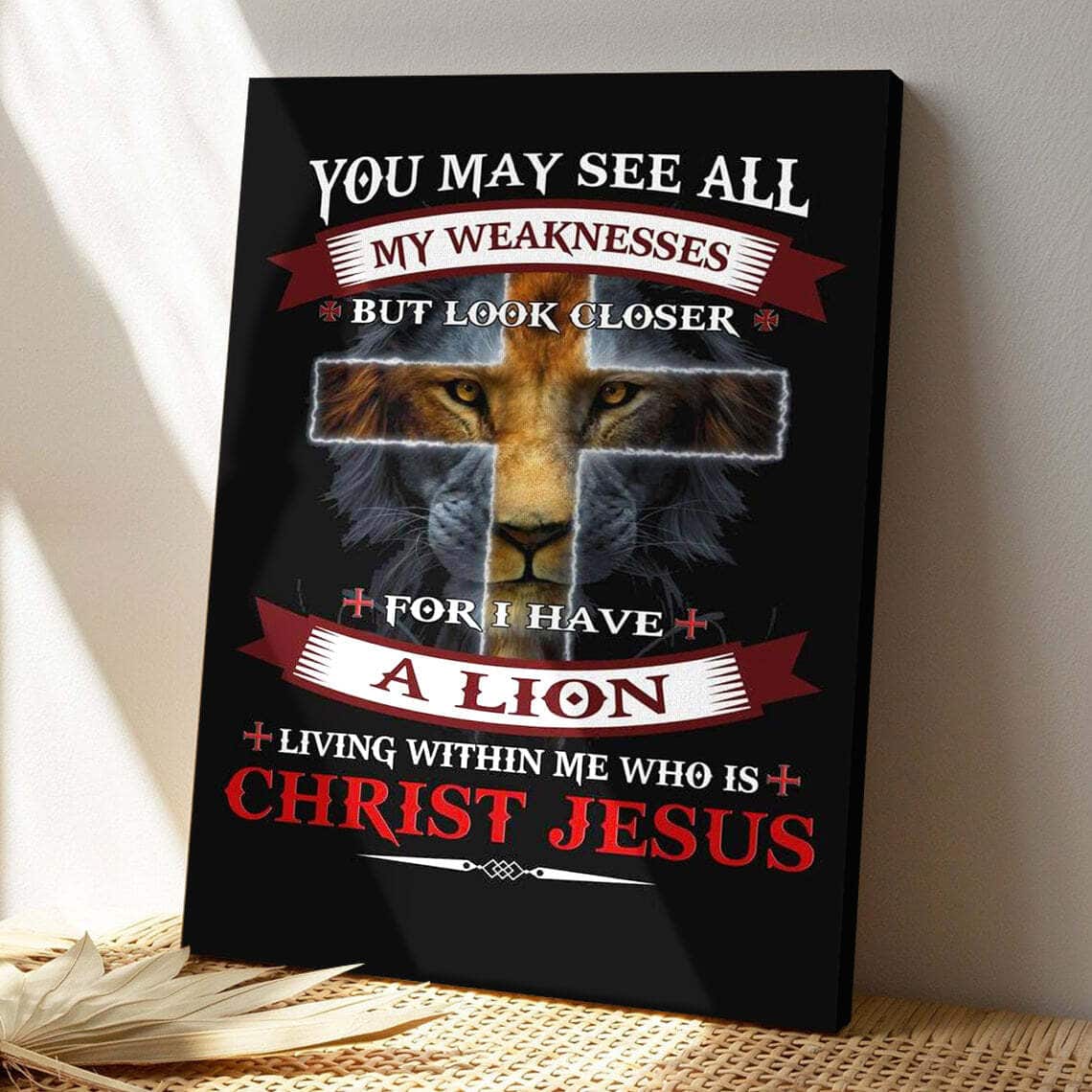I Have A Lion Who Is Christ Jesus Christian Bible Verse Scripture Canvas Print