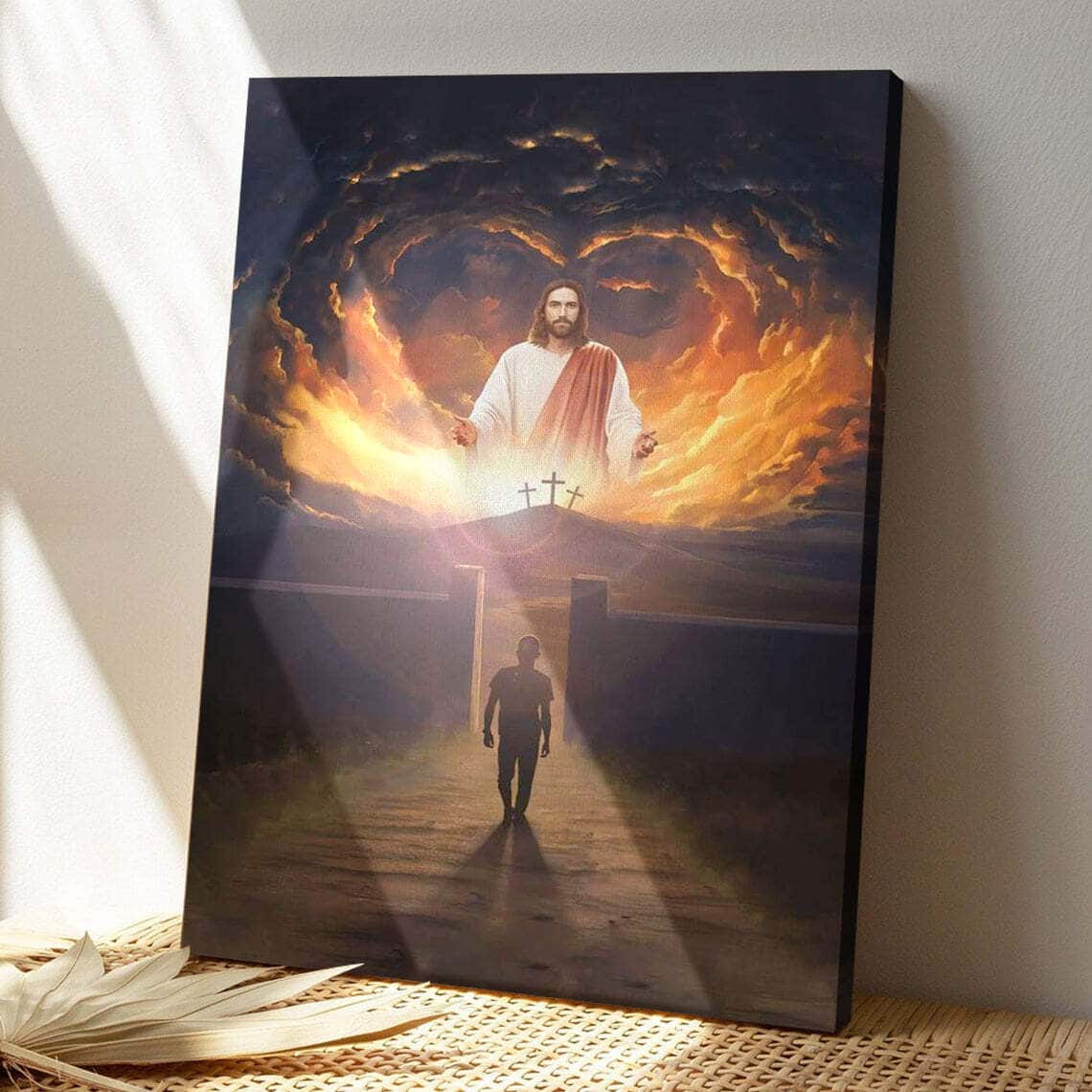 Jesus Come Back And Open Arms Bible Verse Scripture Canvas Print