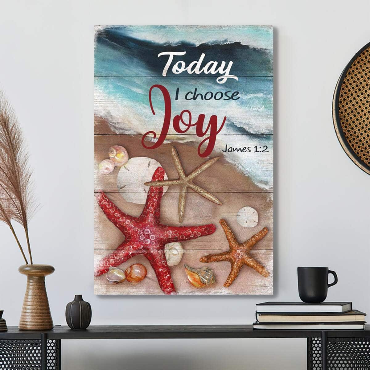 Bible Verse Starfish Today I Choose Joy Christian Canvas Print Bible Verse Starfish Today I Choose Joy Christian Canvas Print