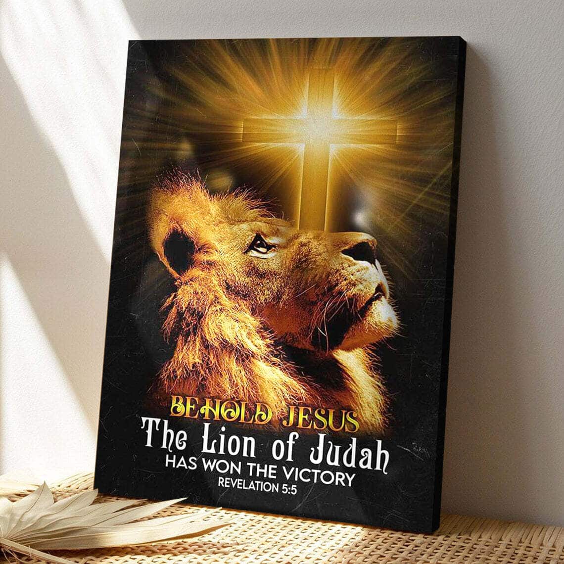 Behold Jesus The Lion Of Judah Bible Verse Scripture Canvas Print