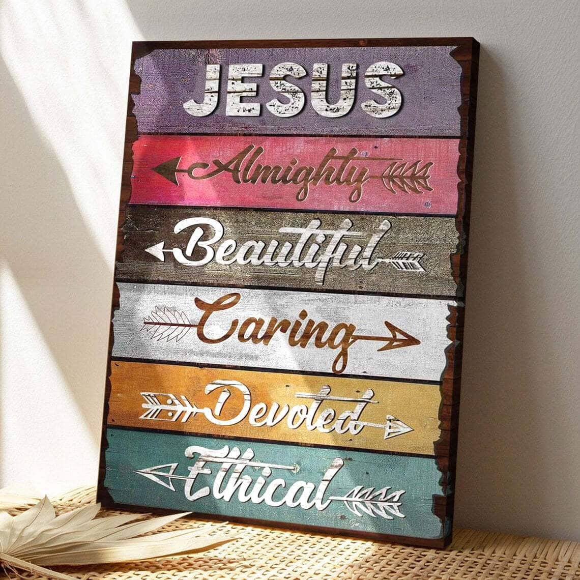 Bible Verse Jesus Almighty Beautiful Caring Devoted Ethical Scripture Canvas Print