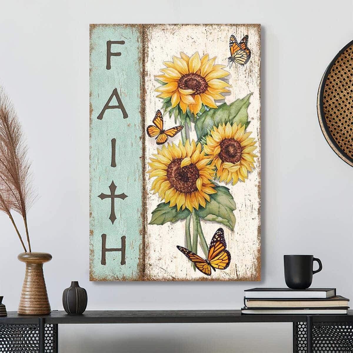 Bible Verse Stunning Sunflowers And Butterflies Faith Jesus Canvas Print Bible Verse Stunning Sunflowers And Butterflies Faith Jesus Canvas Print