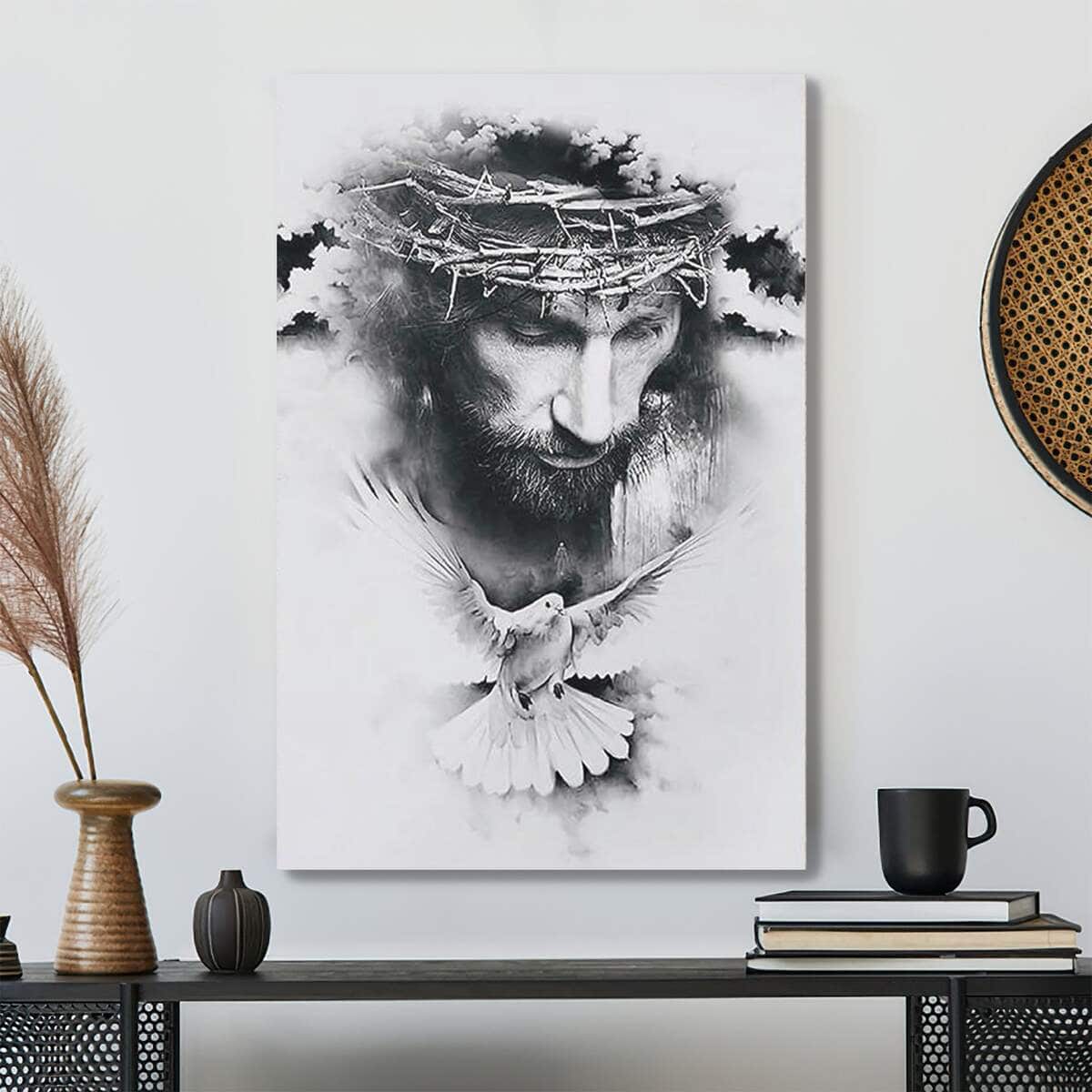 Christian Bible Verse Jesus And Doves Canvas Print Christian Bible Verse Jesus And Doves Canvas Print