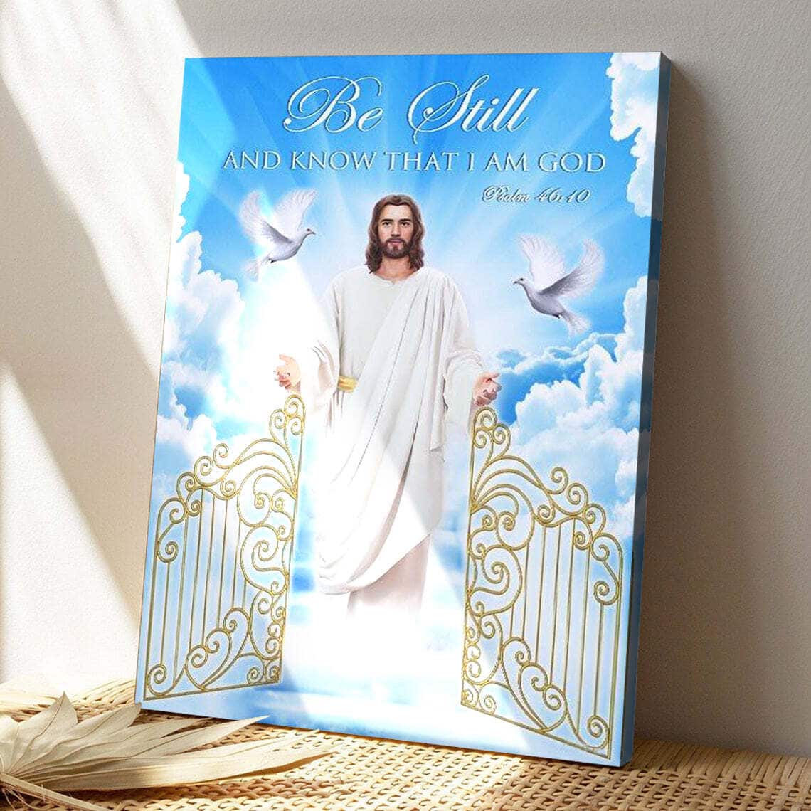 Bible Verse Be Still And Know That I Am God Canvas Print