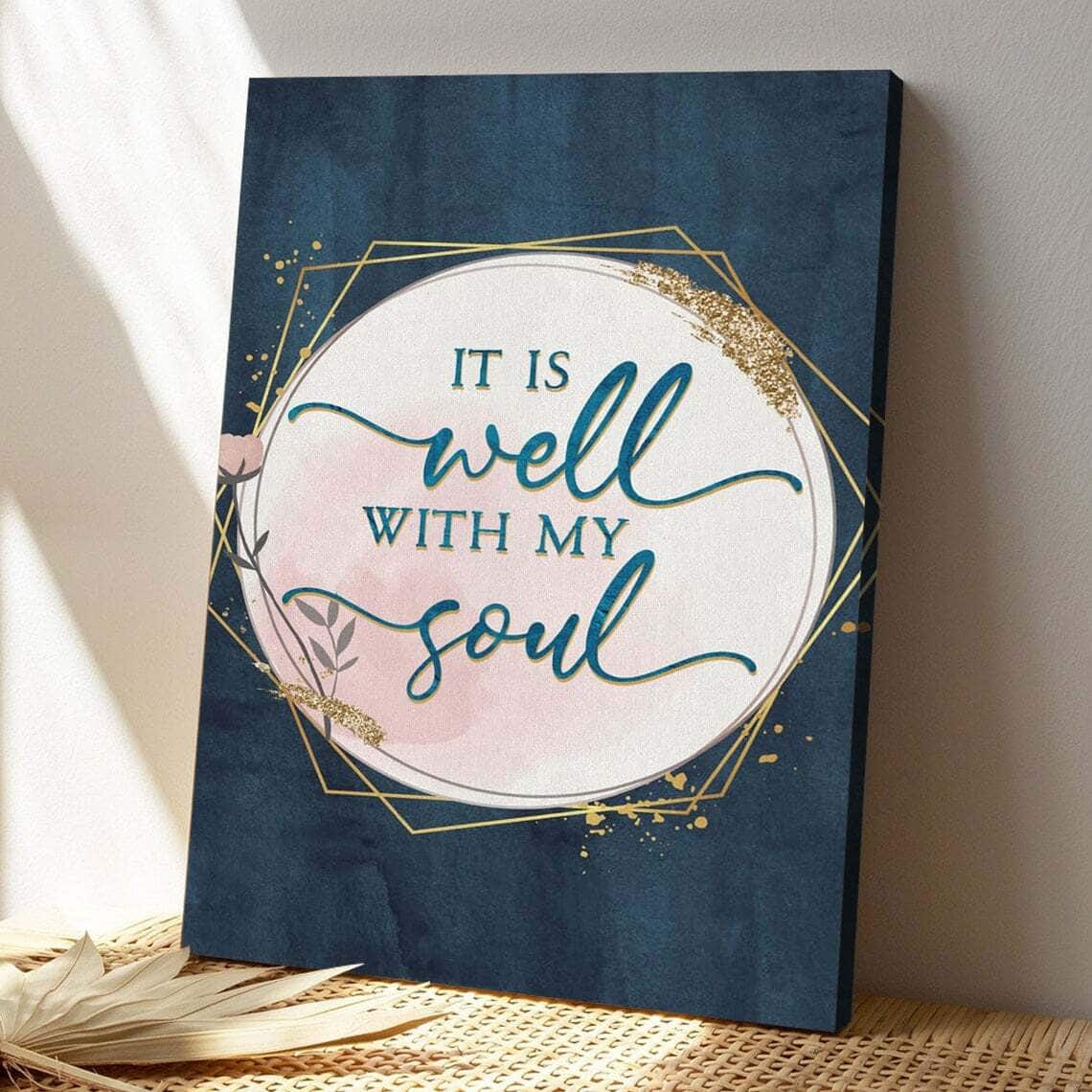 Bible Verse It Is Well With My Soul Christian Hymn Lyrics Scripture Canvas Print