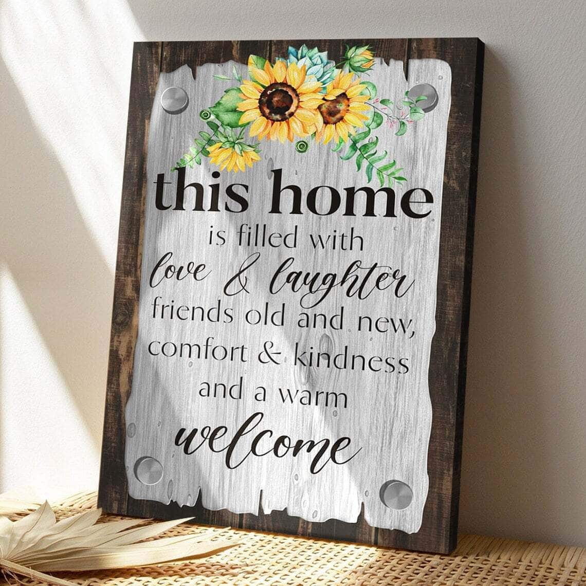 Bible Verse This Home Filled With Love And Laughter Scripture Canvas Print
