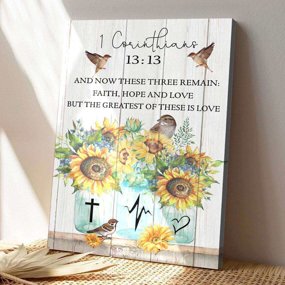 Bible Verse The Greatest Of These Is Love 1 Corinthians 1313 Scripture Christian Canvas Print