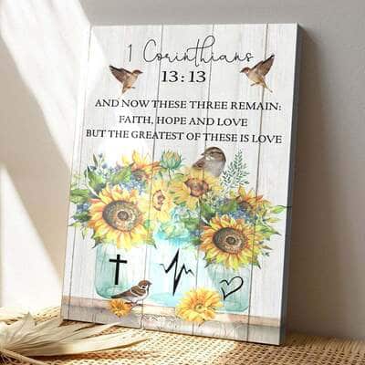 Bible Verse The Greatest Of These Is Love 1 Corinthians 1313 Scripture Christian Canvas Print