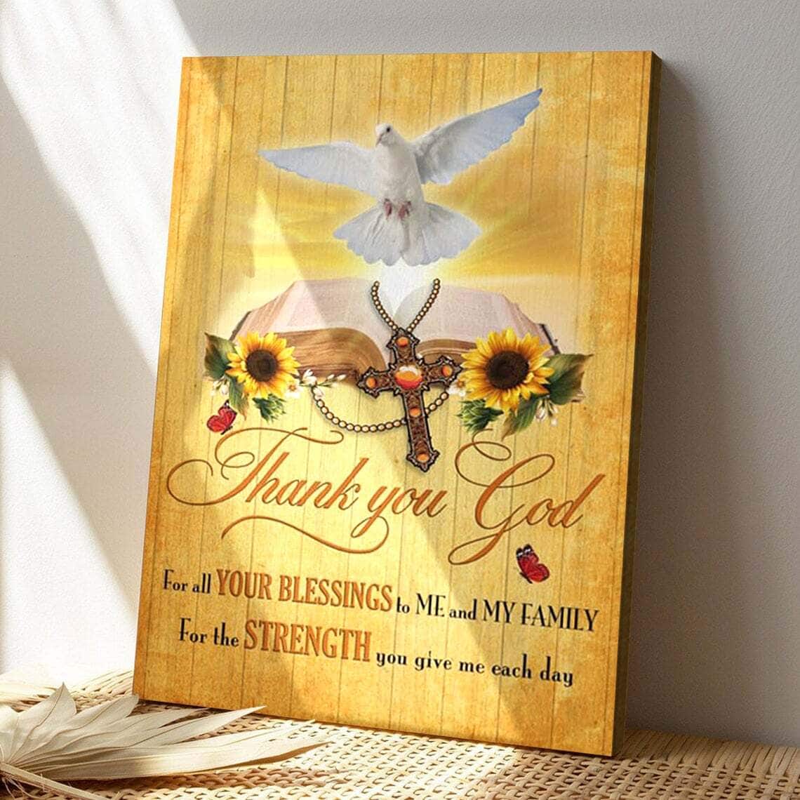 Bible Verse Thank You God For All Your Blessings Scripture Canvas Print