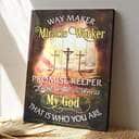 Bible Verse Way Maker Song Lyrics Three Crosses Scripture Canvas Print