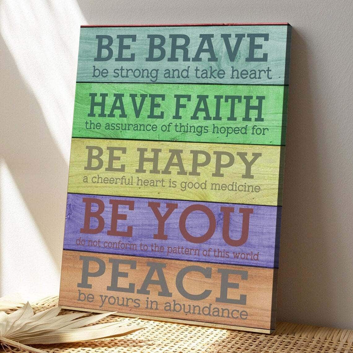Bible Verse Be Brave Scripture Canvas Print Bible Verse Be Brave Scripture Canvas Print