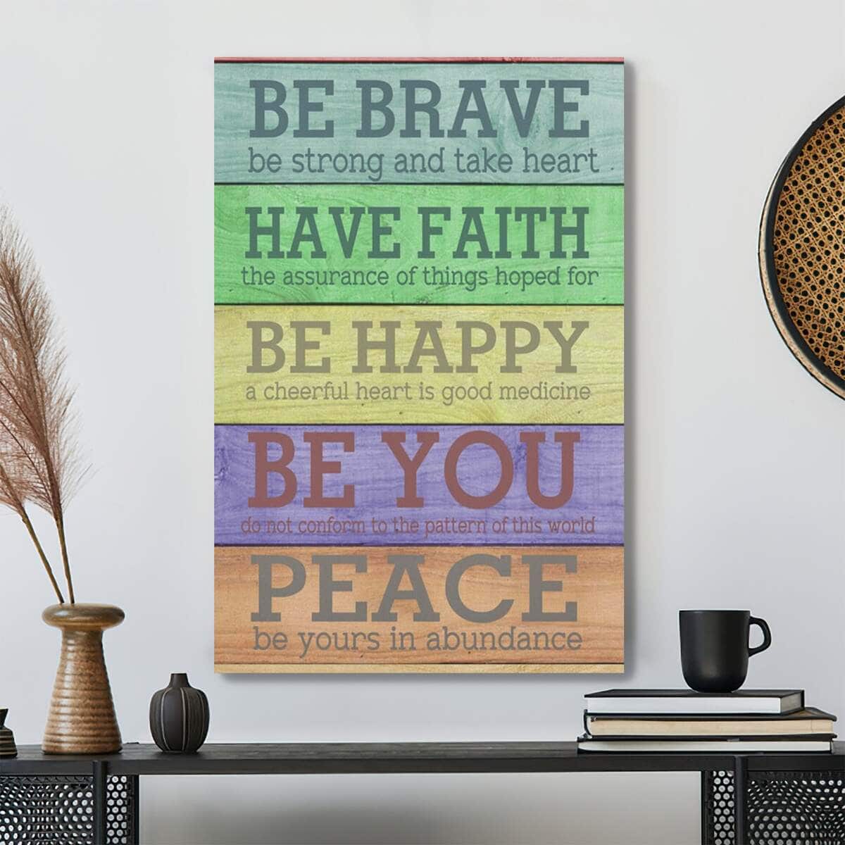 Bible Verse Be Brave Scripture Canvas Print