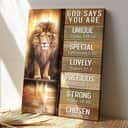 Christian Amazing Lion God Says You Are Bible Verse Canvas Print