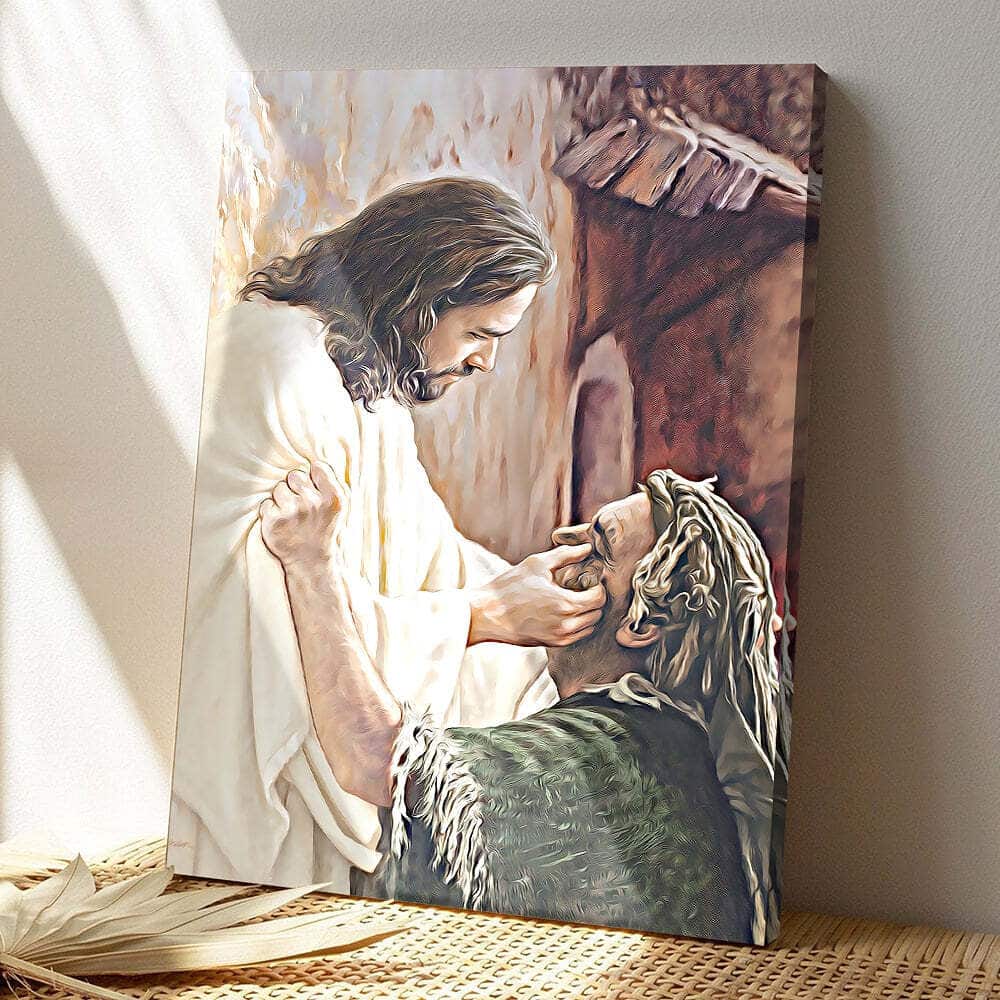 God Will Wipe Away The Tears Jesus Christian Gift For Christian Canvas Print