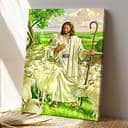 Jesus And Lamb Jesus Painting Jesus Scripture Canvas Print