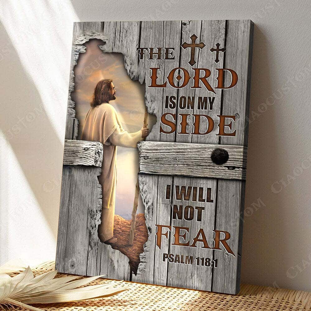 The Lord Is On My Side Religious Christian Gift Jesus Bible Verse Scripture Canvas Print