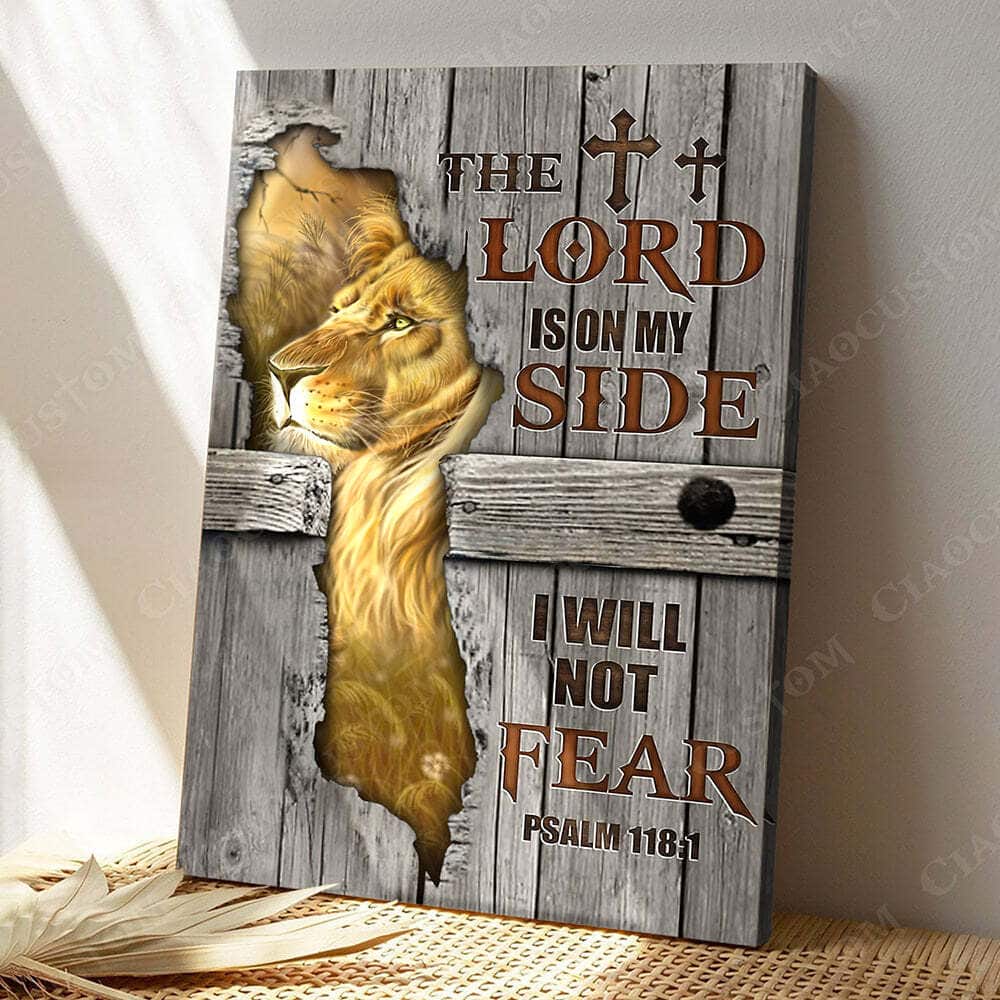 The Lord Is On My Side Canvas Print Christian Gift Jesus Bible Verse Scripture Faith