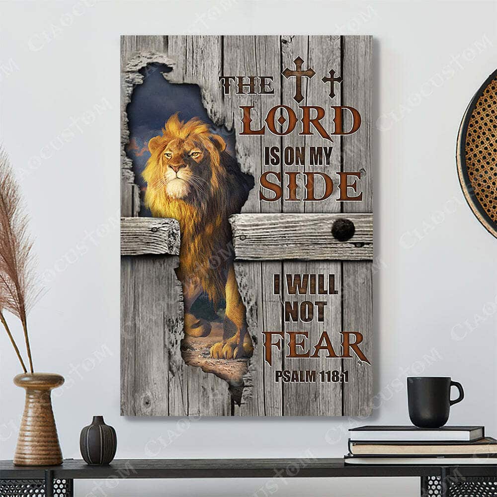 The Lord Is On My Side Lion Christian Gift Jesus Bible Verse Scripture Canvas Print The Lord Is On My Side Lion Christian Gift Jesus Bible Verse Scripture Canvas Print