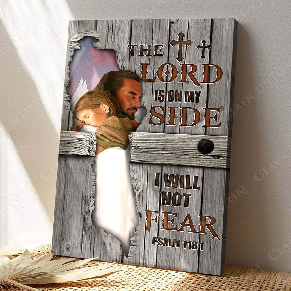 Christian Religious The Lord Is On My Side Christian Gift Jesus Bible Verse Scripture Canvas Print