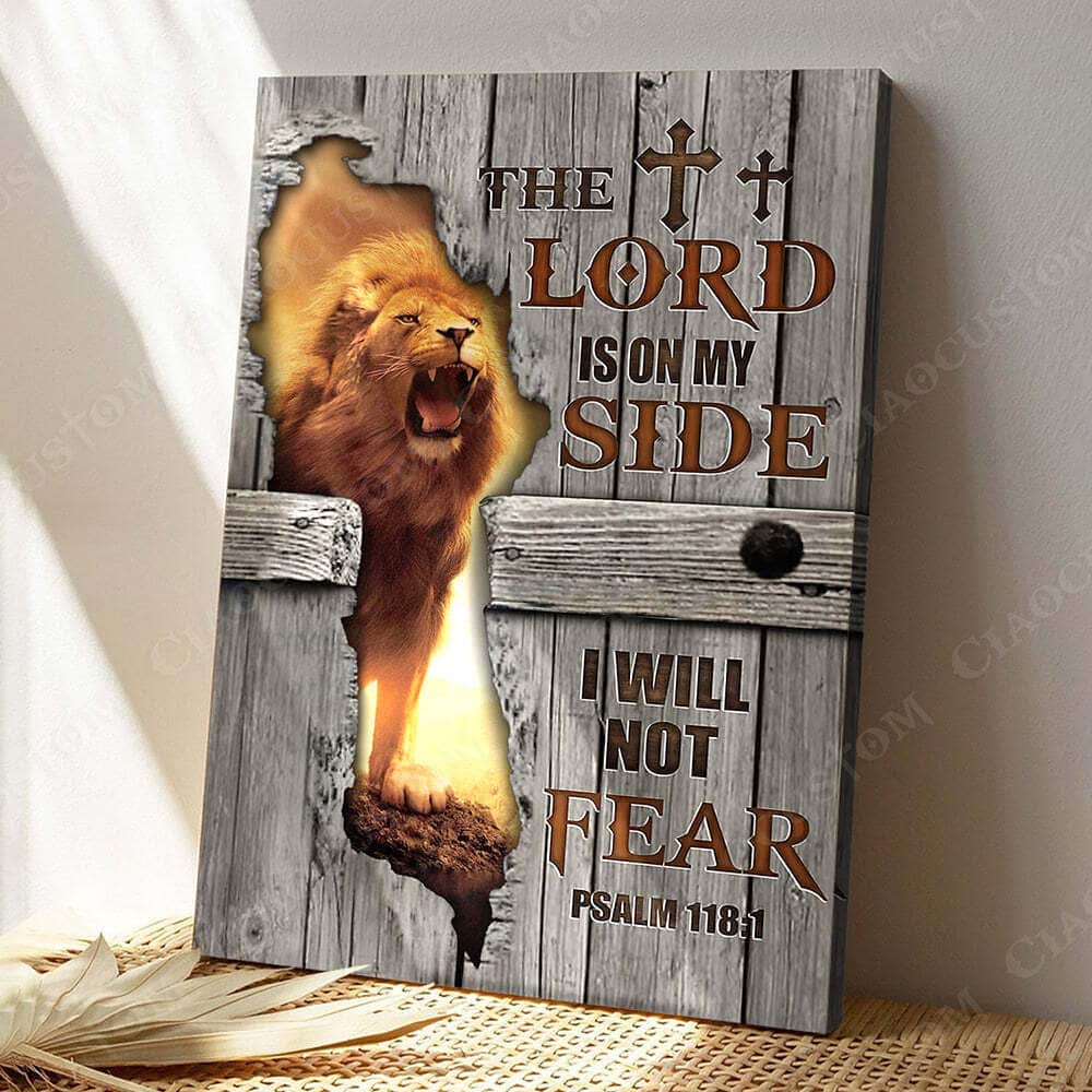 The Lord Is On My Side Lion Roar Christian Gift Jesus Bible Verse Scripture Canvas Print