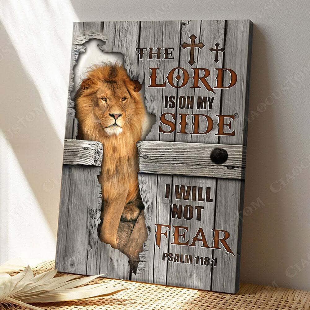 The Lord Is On My Side Christian Gift Jesus Bible Verse Scripture Faith Religious Canvas Print