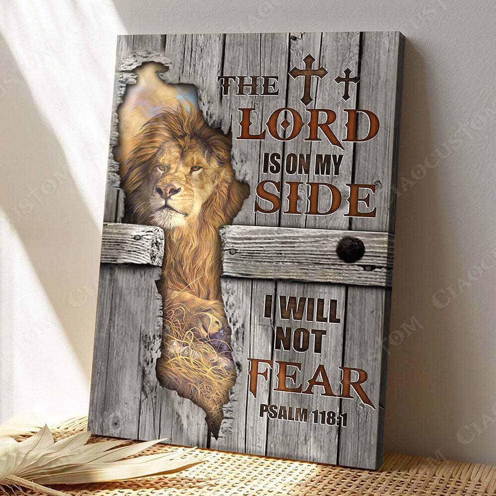 Christian Gift Faith The Lord Is On My Side 7 Jesus Bible Verse Scripture Canvas Print