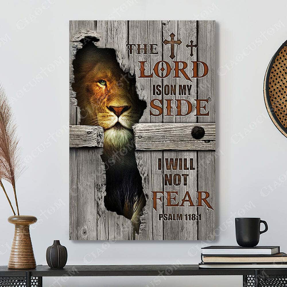 Lion The Lord Is On My Side Christian Gift Jesus Bible Verse Scripture Canvas Print Lion The Lord Is On My Side Christian Gift Jesus Bible Verse Scripture Canvas Print