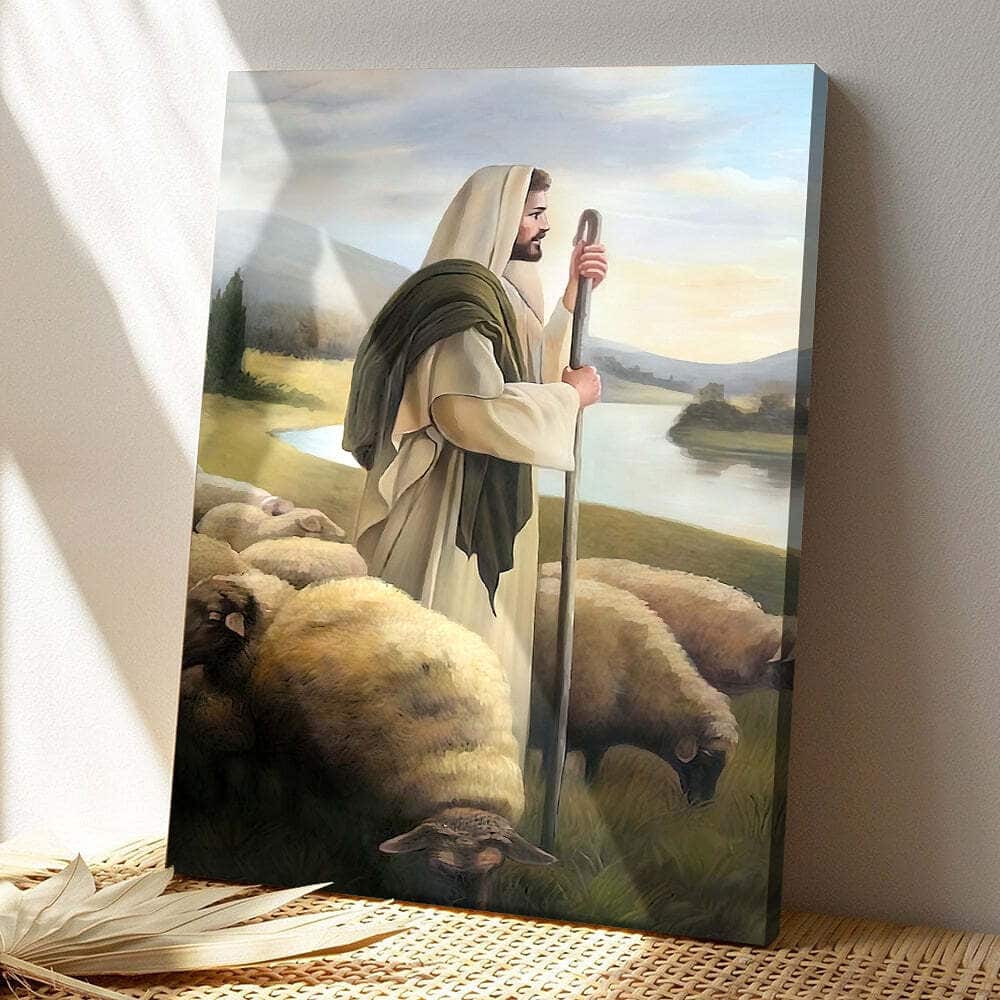 Jesus Painting With Lambs Jesus Christ Jesus Bible Verse Scripture Canvas Print