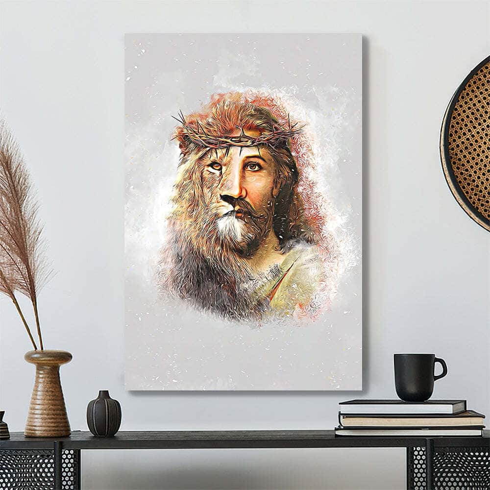 Lion Jesus Christian Faith Gift For Christian Canvas Print Lion Jesus Christian Faith Gift For Christian Canvas Print