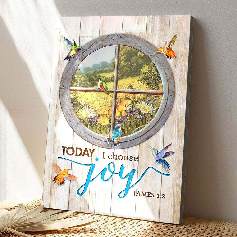 To Day I Choose Joy Jesus Christian Jesus Bible Verse Scripture Canvas Print