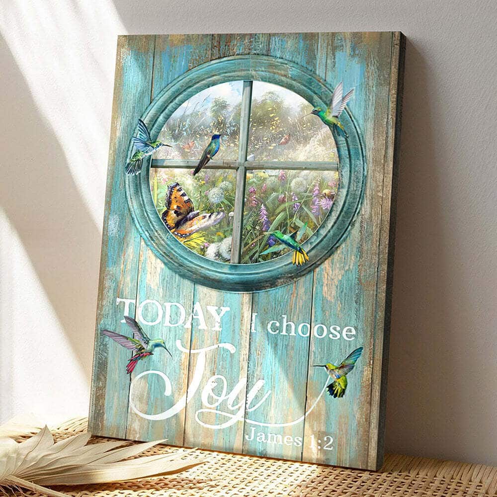 To Day I Choose Joy Jesus Bible Verse Scripture Canvas Print For Believers