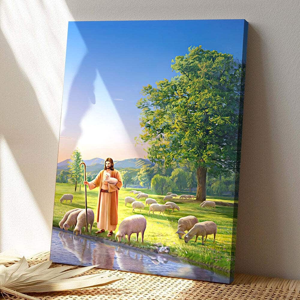 Jesus And Lambs Christ Jesus Bible Verse Scripture Canvas Print Jesus And Lambs Christ Jesus Bible Verse Scripture Canvas Print