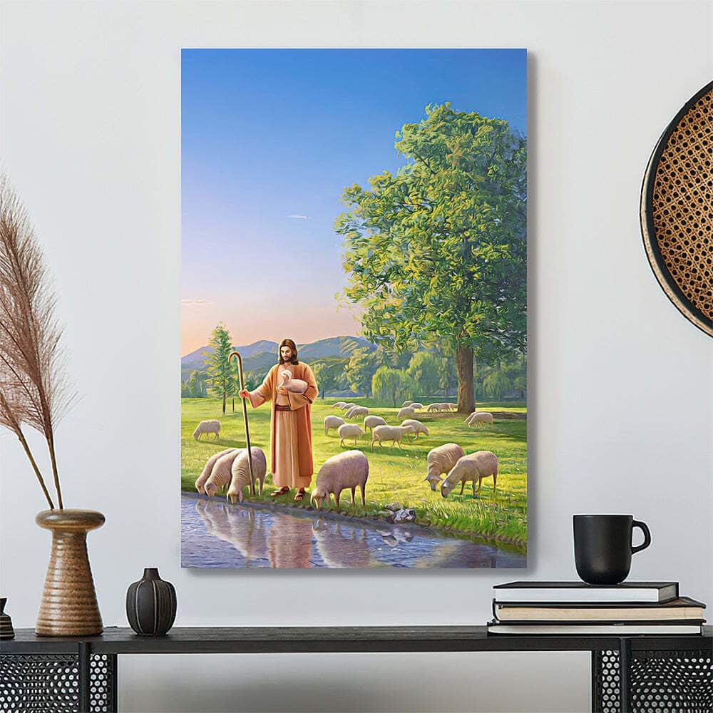 Jesus And Lambs Christ Jesus Bible Verse Scripture Canvas Print Jesus And Lambs Christ Jesus Bible Verse Scripture Canvas Print