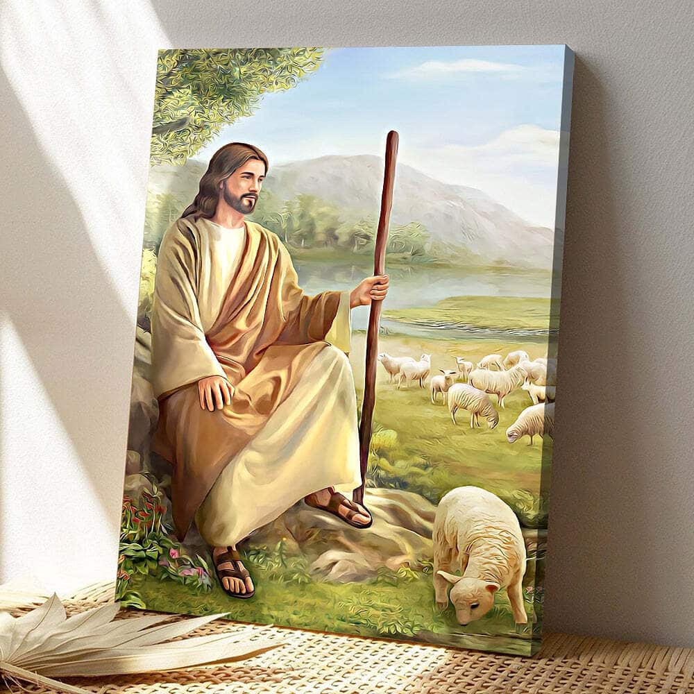 Jesus Painting Canvas Print And Lambs Jesus Christ Jesus Bible Verse Scripture