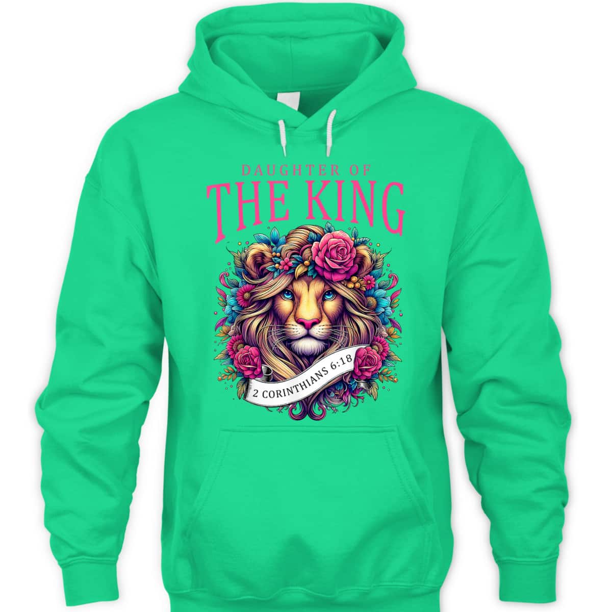 Floral Lion Daughter Of King 2 Corinthians 6 18 Christian T-Shirt