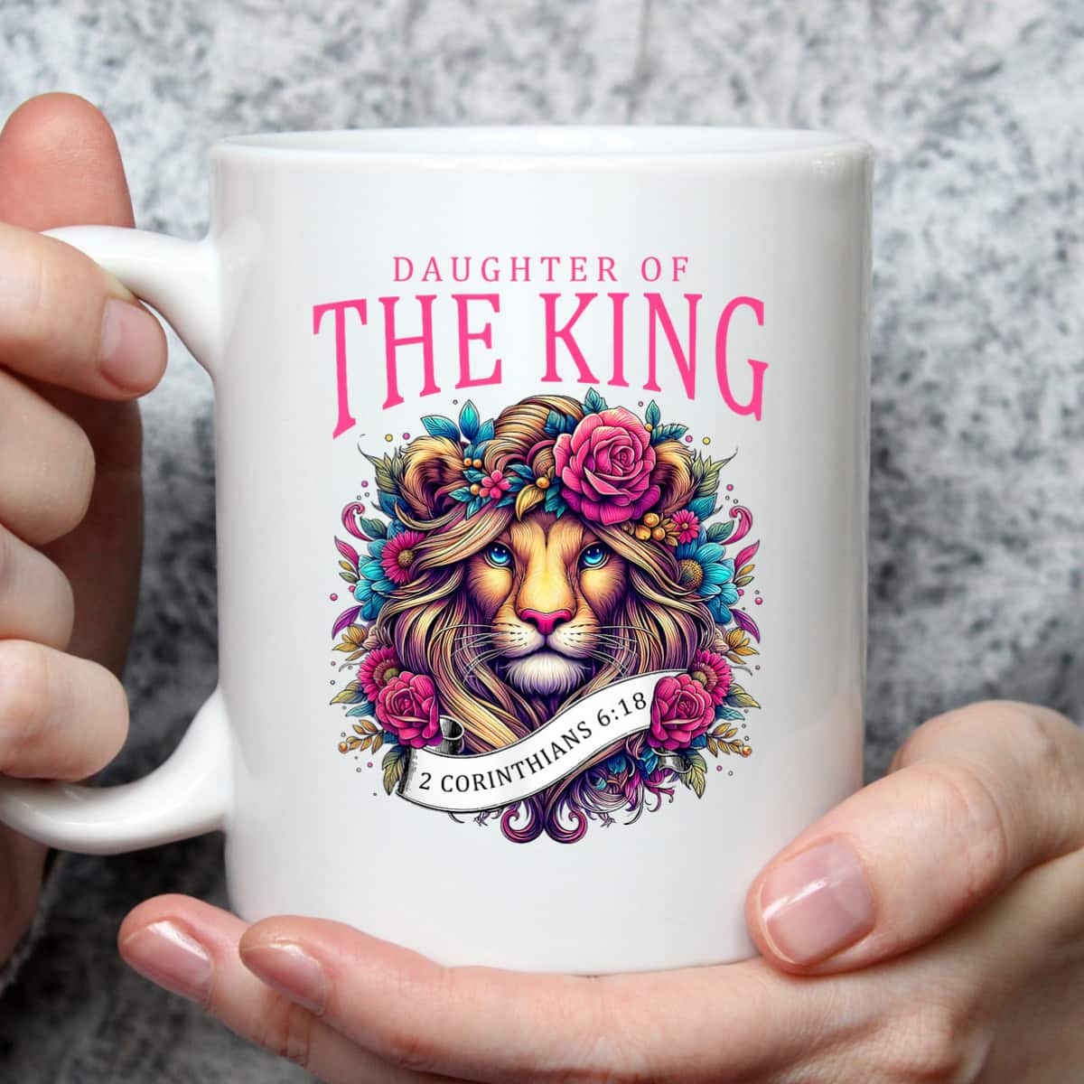 Floral Lion Daughter Of King 2 Corinthians 6 18 Christian T-Shirt