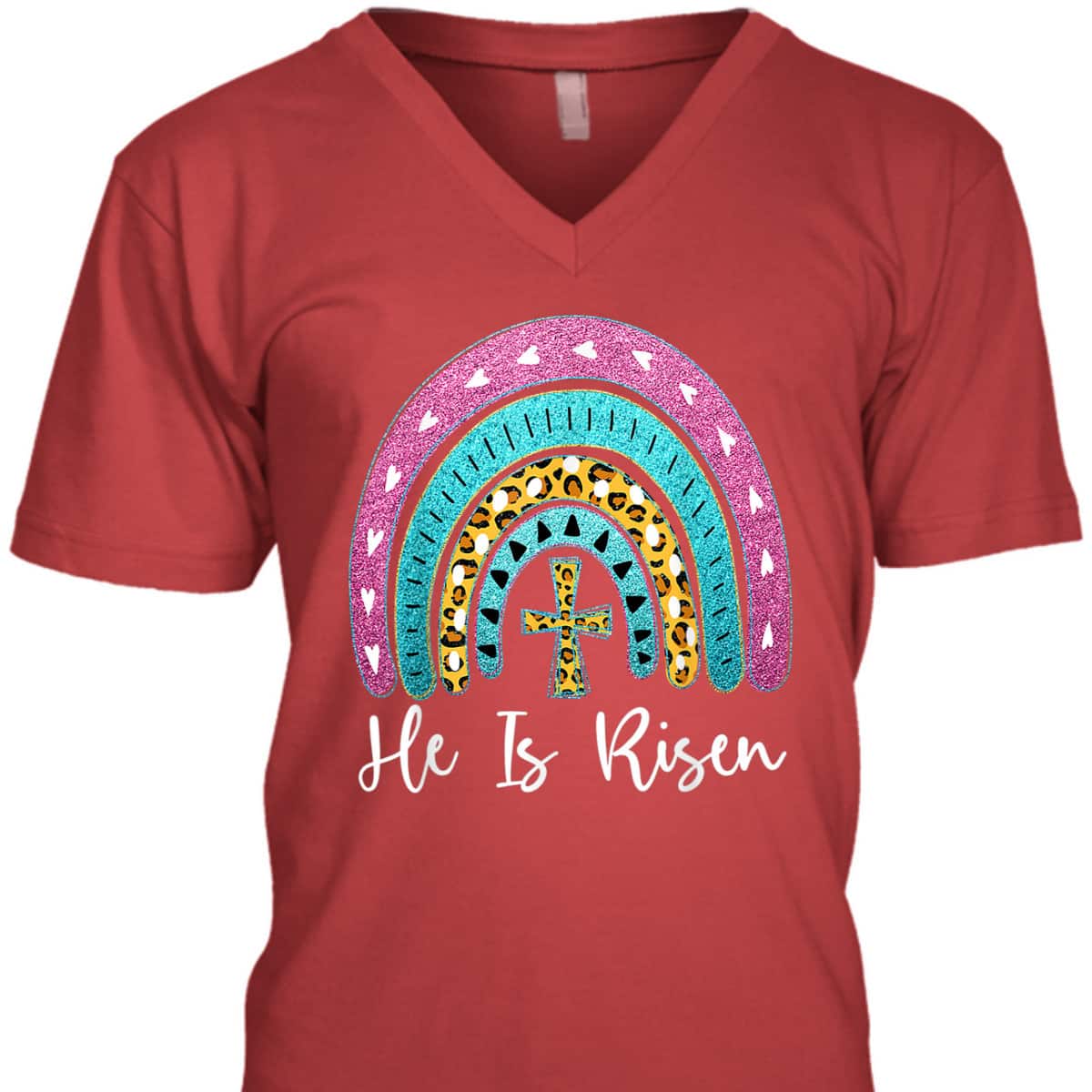 Leopard Rainbow He Is Risen Easter Day Christians Christ T-Shirt Leopard Rainbow He Is Risen Easter Day Christians Christ T-Shirt