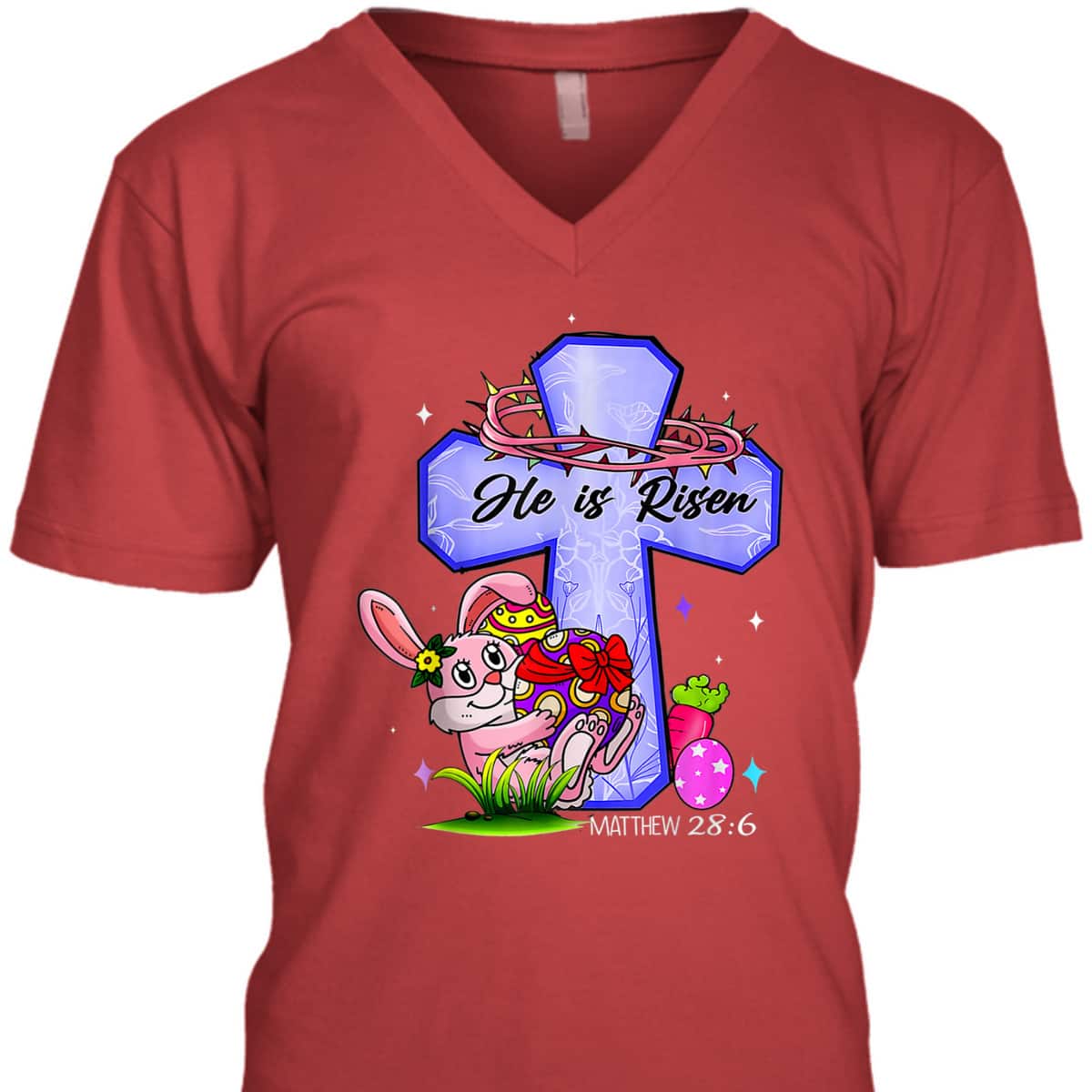 He Has Risen Matthew Christian Cross Easter Day Rabit Lovers T-Shirt He Has Risen Matthew Christian Cross Easter Day Rabit Lovers T-Shirt